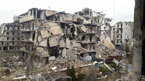 Zniszczenia w dzielnicy Midan / Destruction in Midan area